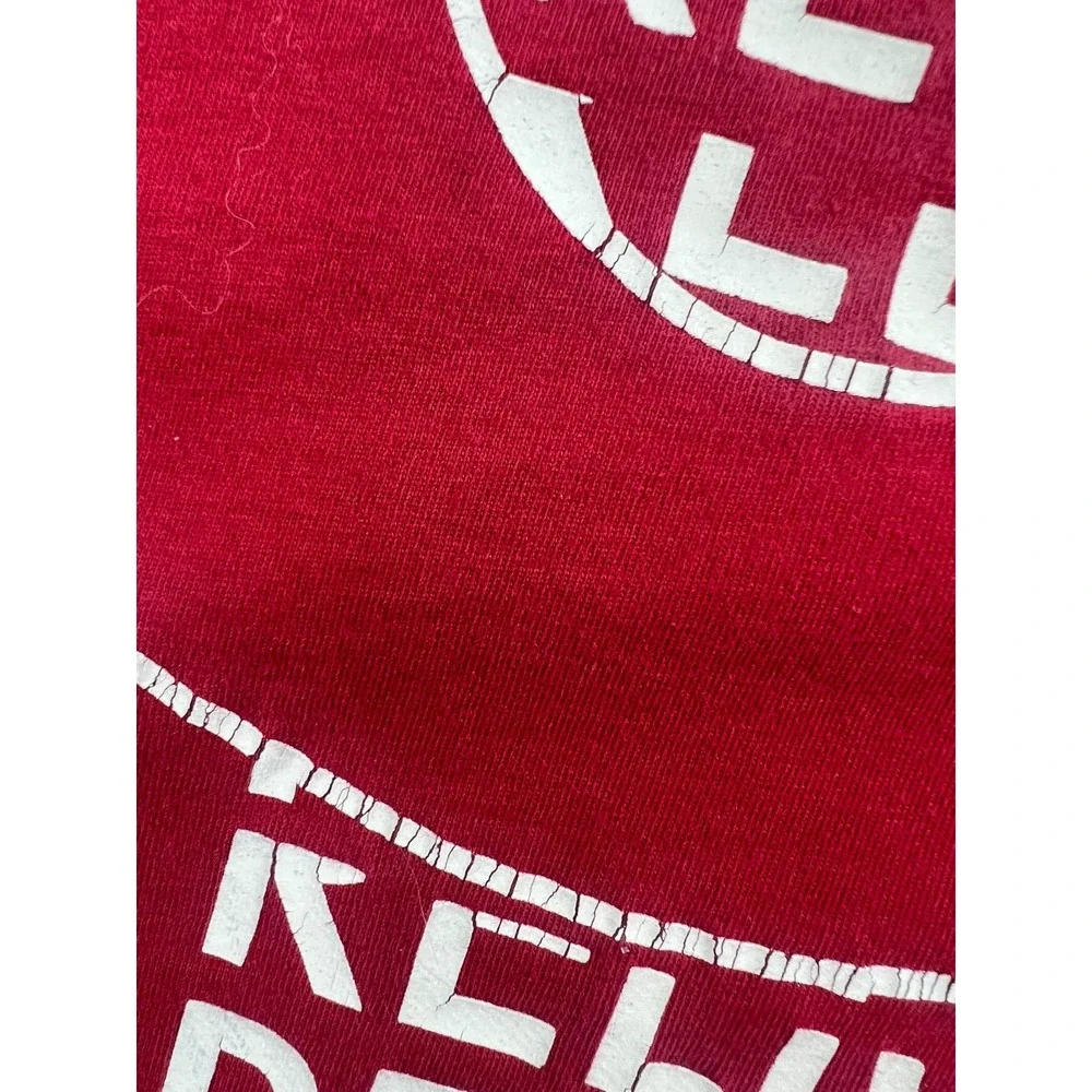 New True Religion T Shirt Mens Large Graphic Red Short Sleeve